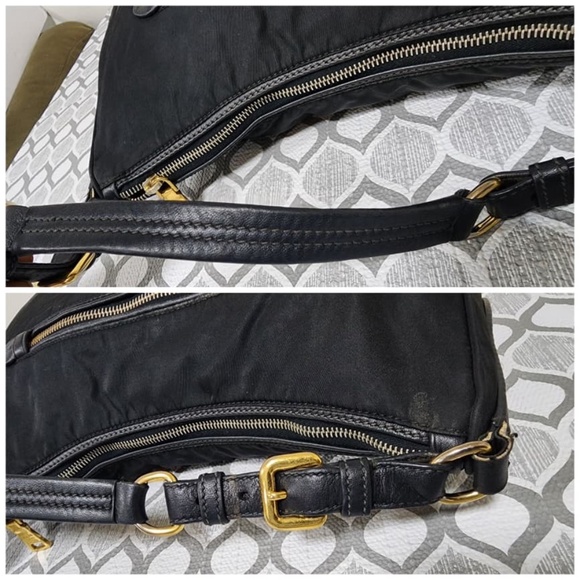Authentic Prada Tessuto Nylon Hobo Shoulder Bag Black - Picture 10 of 12